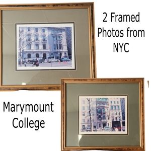 2 FRAMED PICS MATTED WITH GOLD FRAME NEW YORK CITY COLLEGE